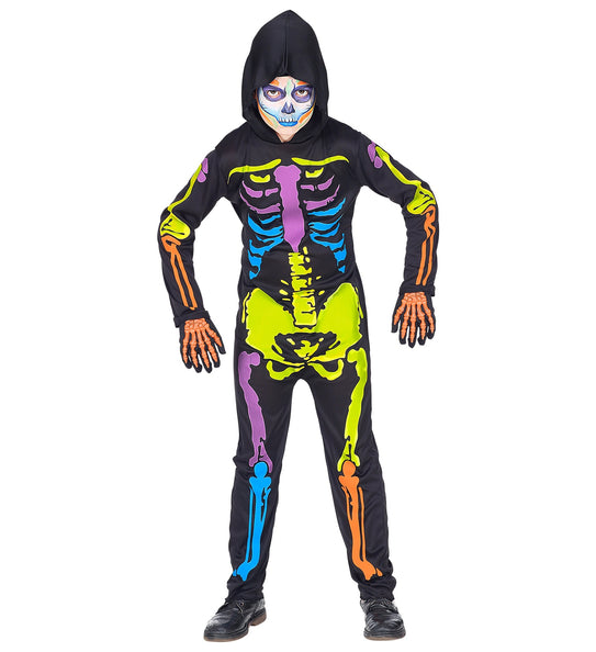 Widmann SRL Skelet pak kleurrijk kinderen