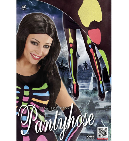 Widmann SRL Skelet panty met botten neon