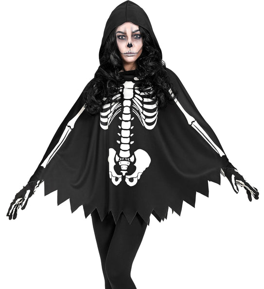 Widmann SRL Skelet poncho halloween volwassenen