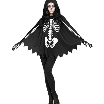 Widmann SRL Skelet poncho halloween volwassenen