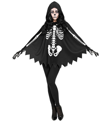 Widmann SRL Skelet poncho halloween volwassenen
