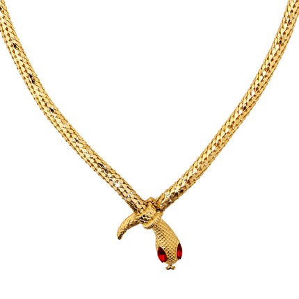 Widmann SRL Slangen halsketting met rode oogjes