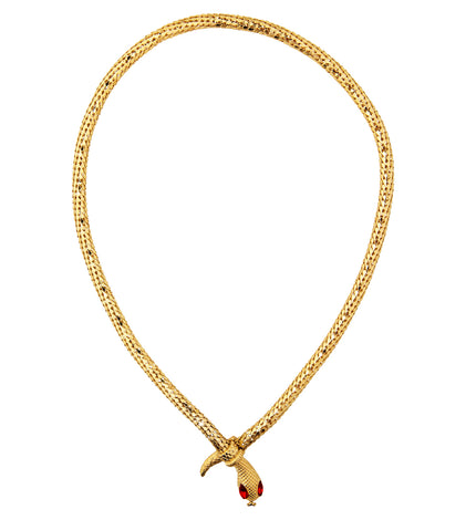 Widmann SRL Slangen halsketting met rode oogjes