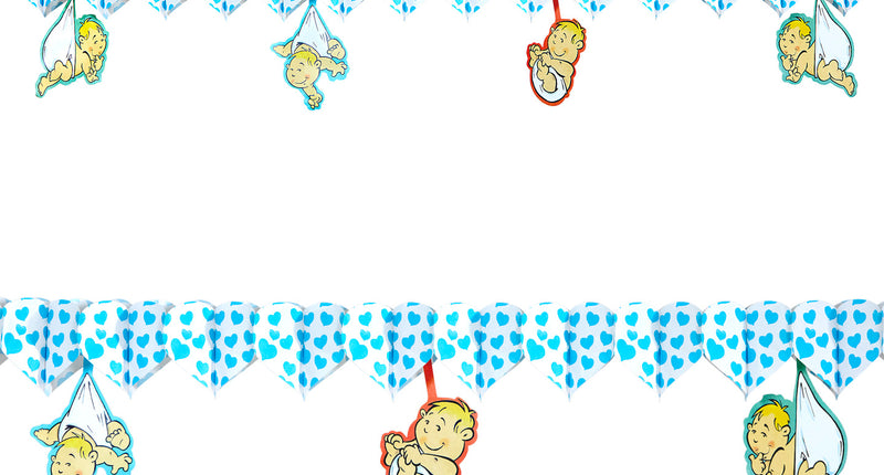 Widmann SRL Slinger met blauwe hartjes voor geboorte