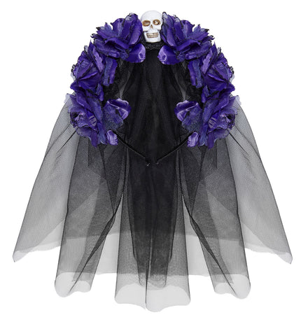 Widmann SRL Sluier met paarse rozen voor Halloween