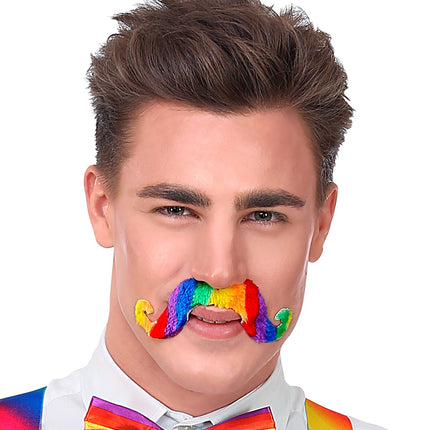 Widmann SRL Snor regenboogkleuren