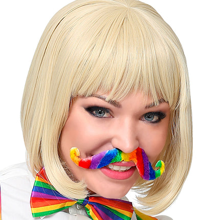 Widmann SRL Snor regenboogkleuren