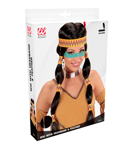 Widmann SRL Squaw indianen pruiken voor carnaval