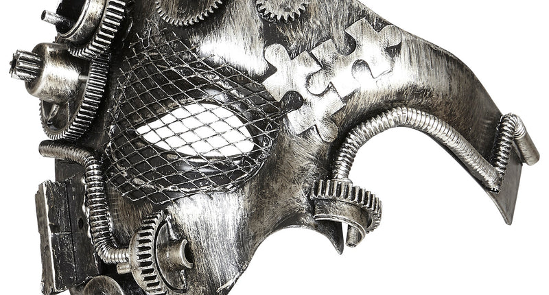 Widmann SRL Steampunk masker zilver