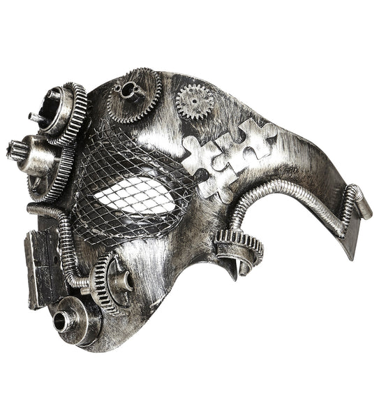 Widmann SRL Steampunk masker zilver