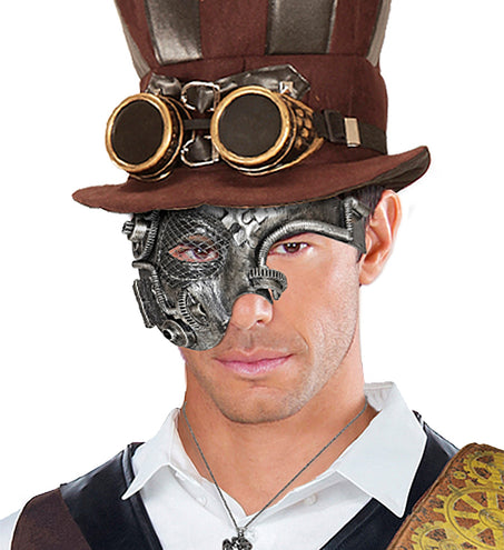 Widmann SRL Steampunk masker zilver