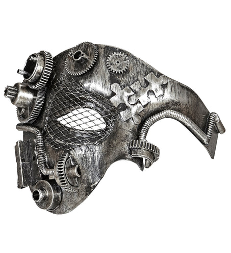Widmann SRL Steampunk masker zilver