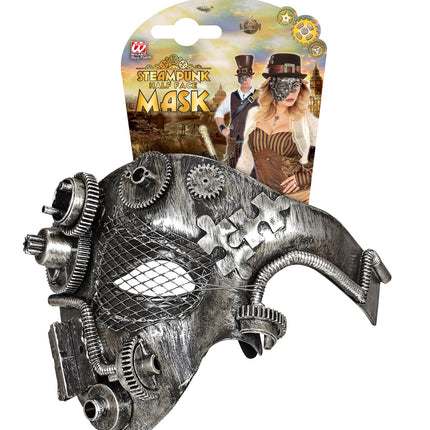 Widmann SRL Steampunk masker zilver