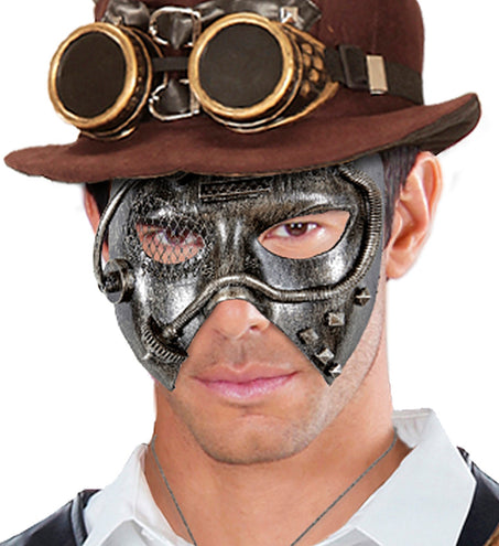 Widmann SRL Steampunk masker zwart zilver