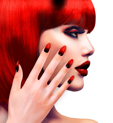 Widmann SRL Stiletto nagels rood zwart