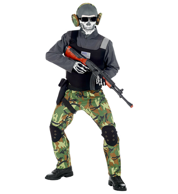 Widmann SRL Stoer soldaten skelet pak voor kinderen