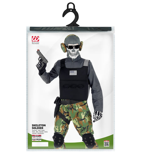 Widmann SRL Stoer soldaten skelet pak voor kinderen