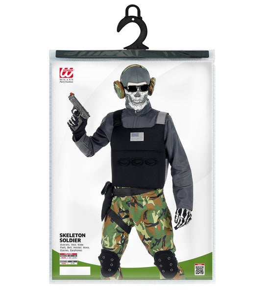 Widmann SRL Stoer soldaten skelet pak voor kinderen