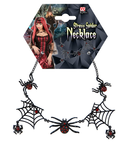 Widmann SRL Strass ketting heks met spinnen