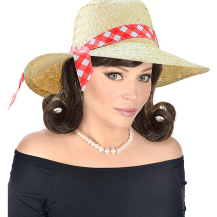 Widmann SRL Strohoed boerendochter rode band