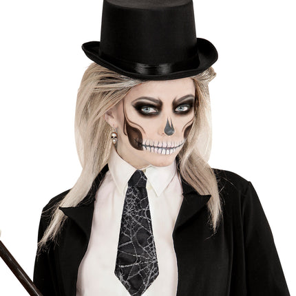 Widmann SRL Stropdas spinnenweb print 27cm