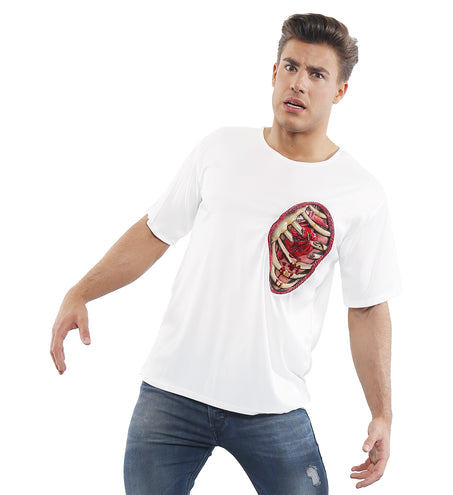 Widmann SRL T- shirt met open wond ribbenkast