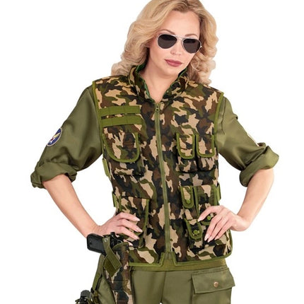 Widmann SRL Tactisch holster camouflage kostuum Zoë