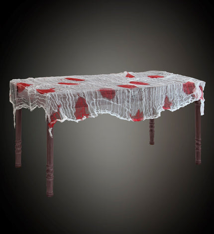 Widmann SRL Tafelkleed van gaas met bloed 180x80cm