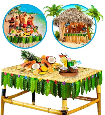 Widmann SRL Tafelrandversiering tropical met bananenblad 275cm