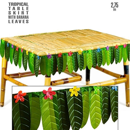 Widmann SRL Tafelrandversiering tropical met bananenblad 275cm