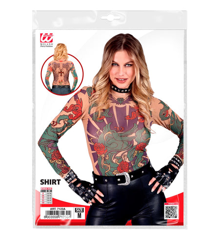 Widmann SRL Tattoo Shirt Engelenvleugel Vrouw