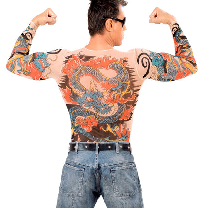 Widmann SRL Tattoo shirt tijger en draak