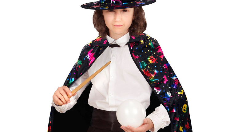 Widmann SRL Ti-Ta-Tovenaars cape met gekleurde sterren Kind