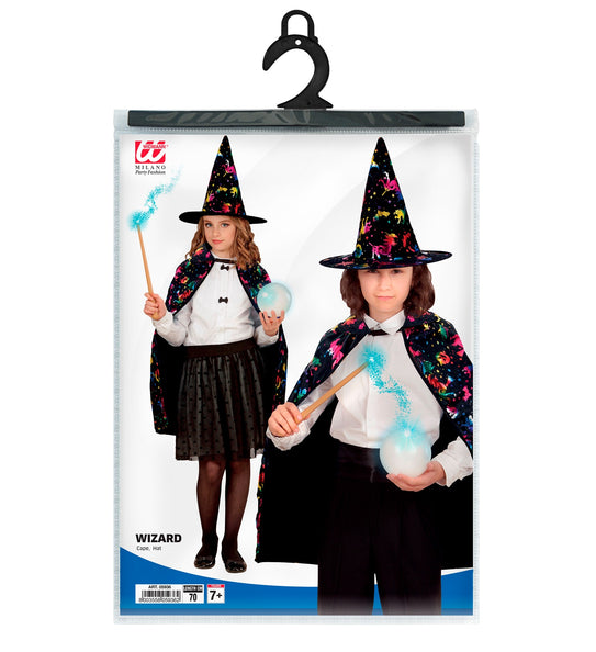 Widmann SRL Ti-Ta-Tovenaars cape met gekleurde sterren Kind