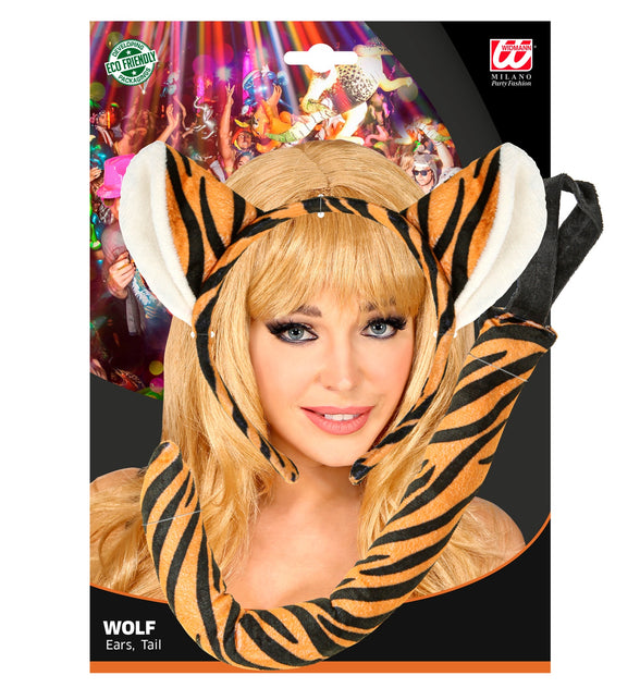 Widmann SRL Tijger diadeem met staart