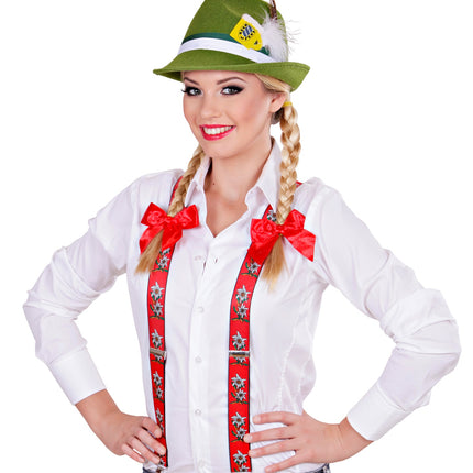 Widmann SRL Tiroler Edelweiss bretels oktoberfeest rood