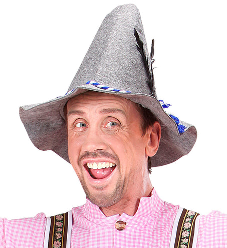 Widmann SRL Tiroler hoed Oktoberfest grijs met veer