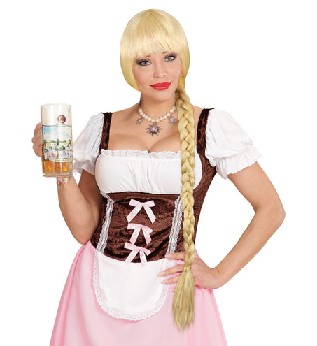 Widmann SRL Tiroler pruik met lange vlecht blond