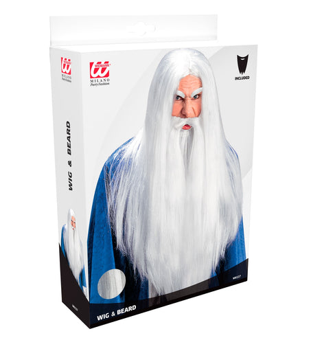 Widmann SRL Tovenaar pruik Merlijn wit