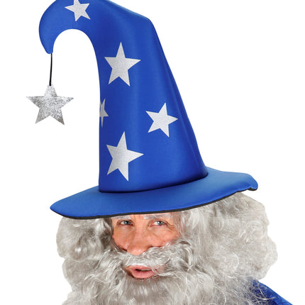 Widmann SRL Tovenaarshoed blauw met sterren