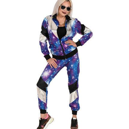 Widmann SRL Trainingspak disco blauw jaren 80