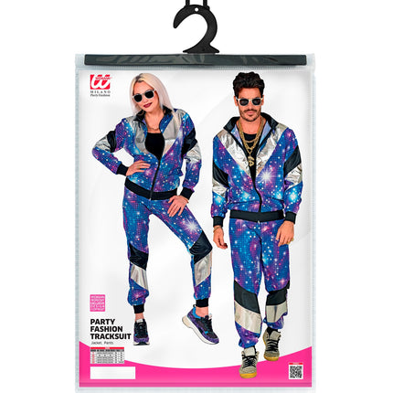 Widmann SRL Trainingspak disco blauw jaren 80