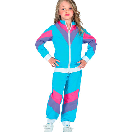 Widmann SRL Trainingspak jaren 80 blauw kinderen