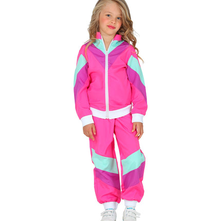 Widmann SRL Trainingspak jaren 80 roze kinderen