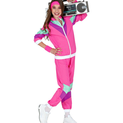 Widmann SRL Trainingspak jaren 80 roze kinderen