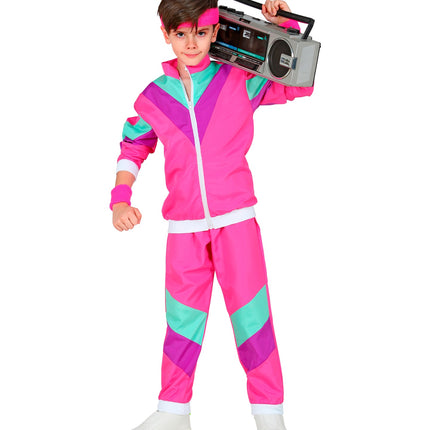 Widmann SRL Trainingspak jaren 80 roze kinderen