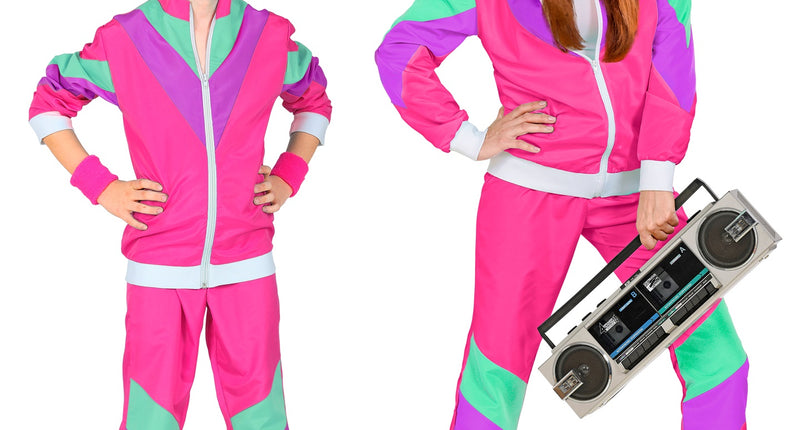 Widmann SRL Trainingspak jaren 80 roze kinderen