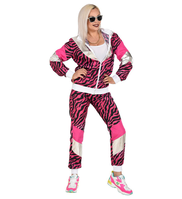 Widmann SRL Trainingspak tijger neon roze jaren 80