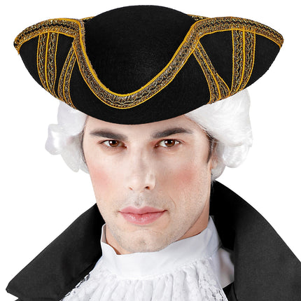 Widmann SRL Tricorn hoed met gouden biesje