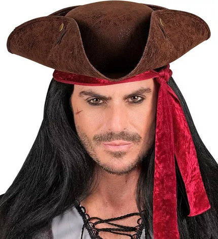 Widmann SRL Tricorn hoed verweerd leer bruin Julia